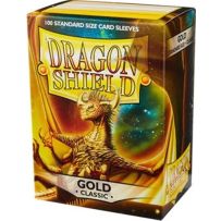 100 x Gold Classic Standard Card Sleeves 63.5mm x 88mm (Dragon Shield)