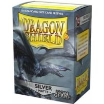 100 x Silver Non Glare Matte Standard Card Sleeves 63.5mm x 88mm (Dragon Shield)