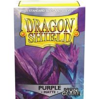100 x Purple Non Glare Matte Standard Card Sleeves 63.5mm x 88mm (Dragon Shield)