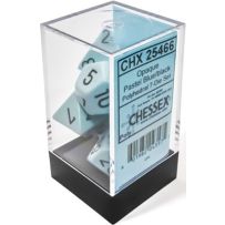 CHX25466 Chessex Opaque Pastel Blue with Black 7-Die Polyhedral Set published by Chessex