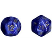 Chessex Vortex 7 Dice Set - Vortex (Blue with Gold)