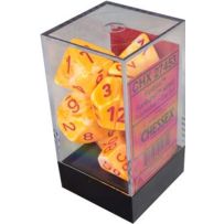 Chessex Festive 7 Dice Set - Sunburst with Red