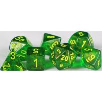 Chessex Borealis 7 Dice Set - Maple Green with Yellow