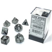 Chessex Borealis 7 Dice Set - Light Smoke And Silver