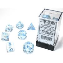Chessex Borealis 7 Dice Set - Icicle And Light Blue
