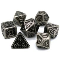 DMGDHDM0200020 7pc RPG Dice Set: Drakona Eldric Argentum (Damaged) published by Die Hard Dice
