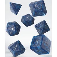 DMGQWSSELV10 Q-Workshop Elvish Cobalt And Silver Dice Set (Damaged) published by Q-Workshop