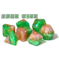Halfsies Dice: Rose (Polyhedral 7 Set)