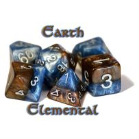 Halfsies Dice: Earth Elemental (Polyhedral 7 Set)