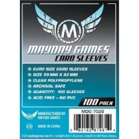 100 x Clear Standard European Card Sleeves 59mm x 92mm (Mayday)