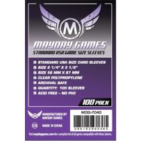 100 x Clear Standard American Card Sleeves 56mm x 87mm (Mayday)