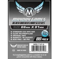 80 x Black Card Sleeves 63.5mm x 88mm (Mayday Premium)