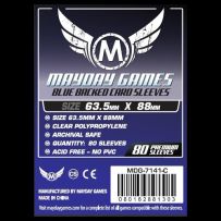 80 x Blue Card Sleeves 63.5mm x 88mm (Mayday Premium)