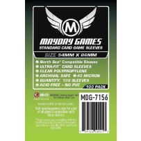 MDG7156 100 x Clear Standard North Sea Compatible Sleeves 54mm x 86mm published by Mayday Games