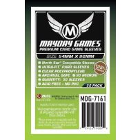 MDG7161 50 x Clear Premium North Sea Compatible Sleeves 54mm x 86mm published by Mayday Games