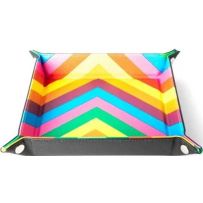 MET534 Fold Up Velvet Dice Tray: Zig Zag Rainbow published by Metallic Dice Games