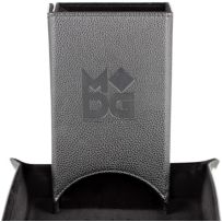 Fold Up Leather Dice Tower: Black