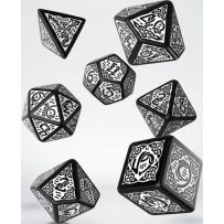 Q-Workshop Celtic 3D Revised Black And White Dice Set