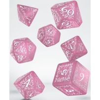 QWSSELV11 Q-Workshop Elvish Shimmering Pink And White Dice Set published by Q-Workshop
