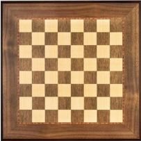 50 cm Walnut and Sycamore Moulded Edge Chess Board
