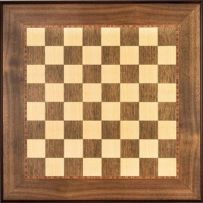 55 cm Walnut and Sycamore Moulded Edge Chess Board