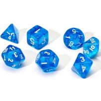 Translucent Blue Polyhedral Dice Set