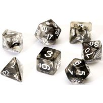 Black Cloud Transparent Polyhedral Dice Set