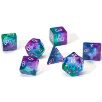 Blue Aurora Semi-Transpartent Polyhedral Dice Set