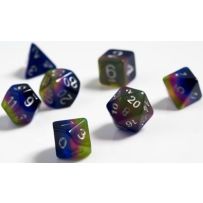 Pink And Green And Blue Polyhedral Dice Set