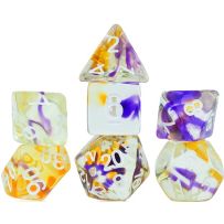 Violet Swirl Polyhedral Dice Set