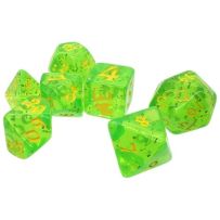 Munchkin Polyhedral Dice Set Green with Yellow