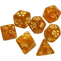 Kitten Polyhedral Dice Set: Orange