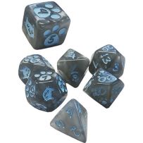 Kitten Polyhedral Dice Set: Gray