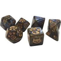 Kitten Polyhedral Dice Set: Brown