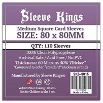 110 x Medium Square Card Sleeves (80mm x 80mm)