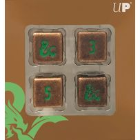 Heavy Metal Copper and Green D6 Dice Set