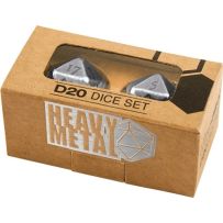 Heavy Metal D20 Dice Set: Chrome