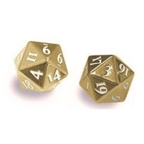 Heavy Metal D20 Dice Set: Gold with White