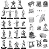 Pathfinder Deep Cuts Unpainted Miniatures: Townspeople And Accessories