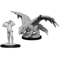Dungeons And Dragons Nolzur's Marvelous Unpainted Minis: Green Dragon Wyrmling And Afflicted Elf
