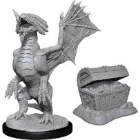 Dungeons And Dragons Nolzur's Marvelous Unpainted Minis: Bronze Dragon Wyrmling And Pile Of Sea Found Treasure